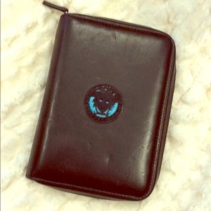 Gianni Versace leather zip up binder